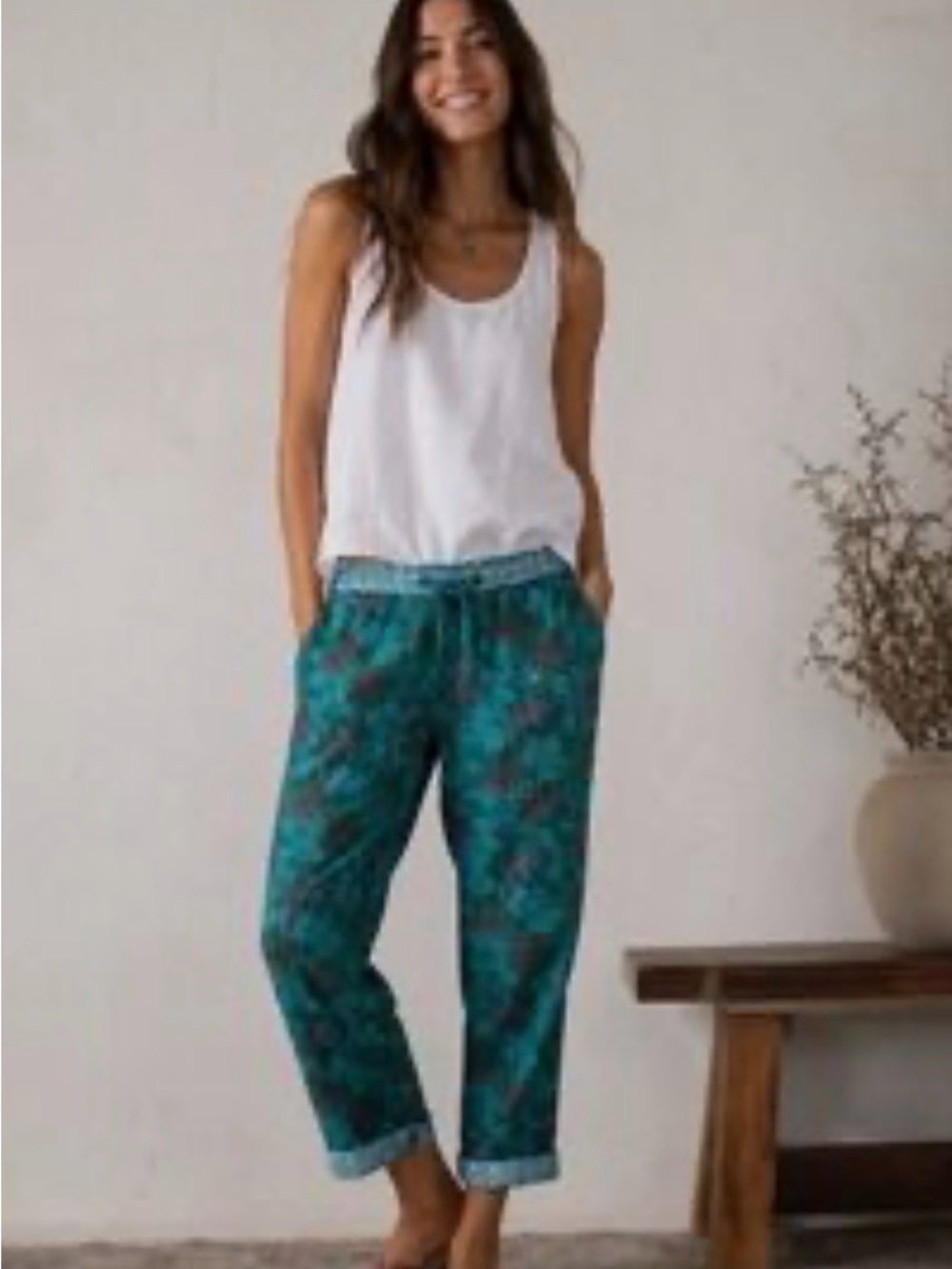 NWT Women's Sundance Leia  Cotton Floral Pants  size XXL